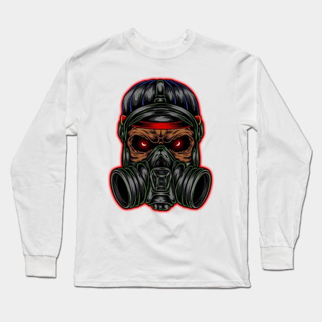 masked skull Long Sleeve T-Shirt by Moonlight